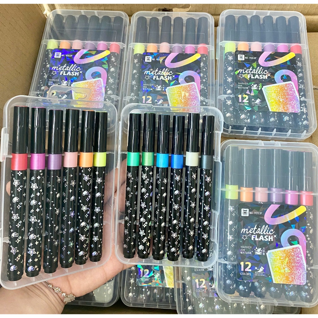 [Cào là có quà]Bút Marker Acrylic 9053F ngòi to kim tuyến dạ màu tô vẽ trang trí màu vẽ sáng tạo