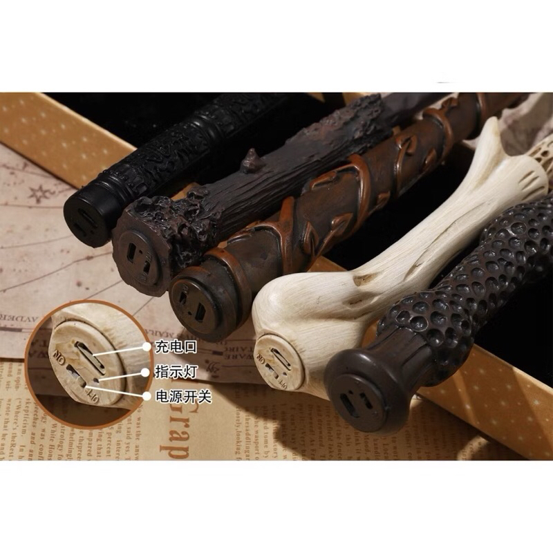 Đồ Chơi Đũa Phép Thuật Harry Potter Phóng Ra Lửa Với 4 Phiên Đũa Cao Cấp Tỉ Lệ 1:1 Giống Với Phim, Đồ Chơi Nhập Vai