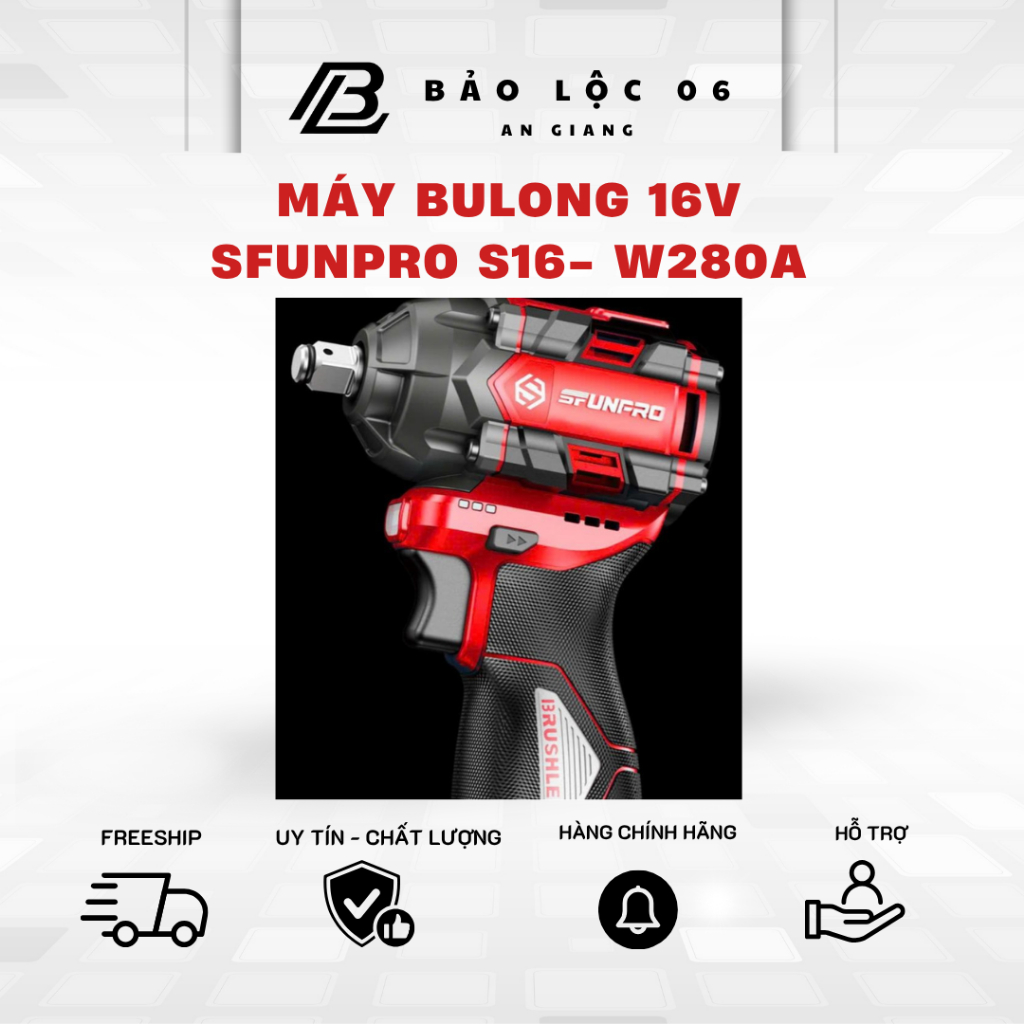 Máy Bulong SFUNPRO S16-W280A, 3 CẤP CHỈNH TỐC- NHỎ GỌN - TIỆN LỢI- ĐỘNG CƠ KHÔNG CHỔI THAN-LÕI ĐỒNG
