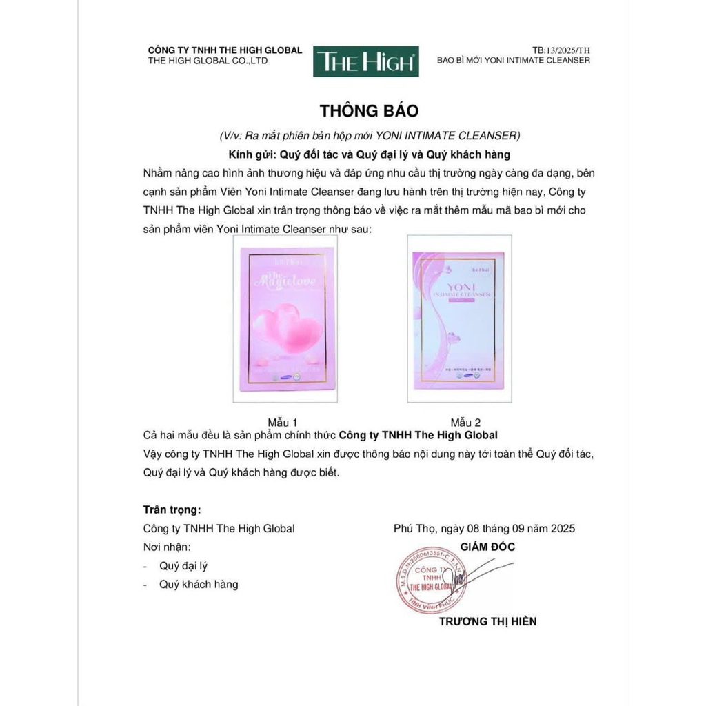(HỎA TỐC)Dung Dịch Vệ Sinh Dạng Khô Hàn Quốc Yoni THE HIGH Hổ Trợ giảm mùi Hôi Vùng kín, đẩy sạch cặn