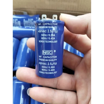 com bo 2 tụ quạt trần 2,5uf,tụ dầu,tụ NSC chính hãng,tụ xanh nước biển