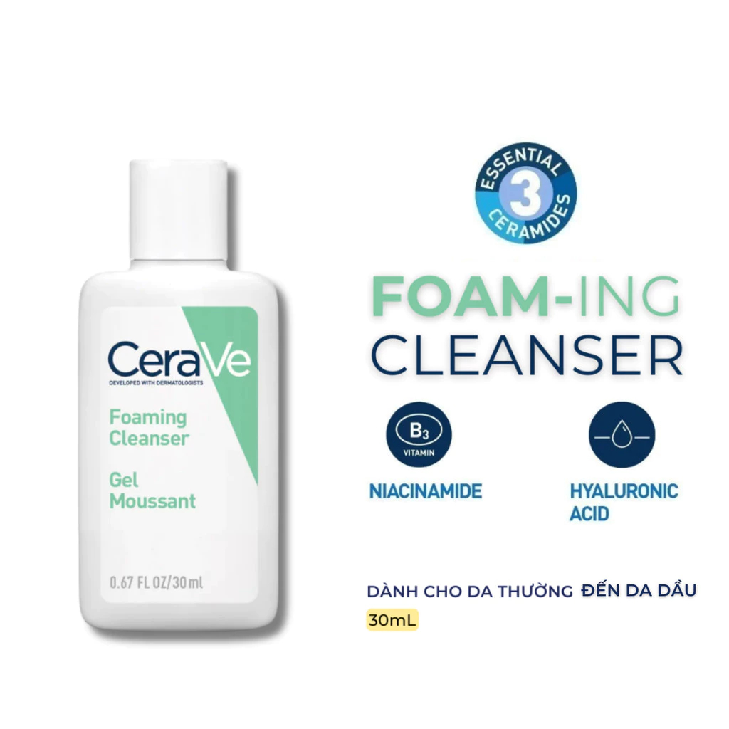 ( Minisize ) Sữa Rửa Mặt CeraVe Foaming Cleanser Sạch Sâu Cho Da Dầu ...