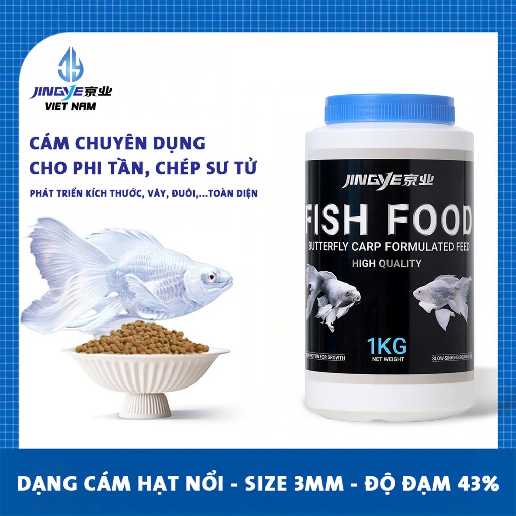 [Hạt Nổi] Cám JINGYE - Thức Ăn Cao Cấp Cho Cá Chép Sư Tử , Phi Tần - Đạm Cao Cá Lên Màu Đẹp