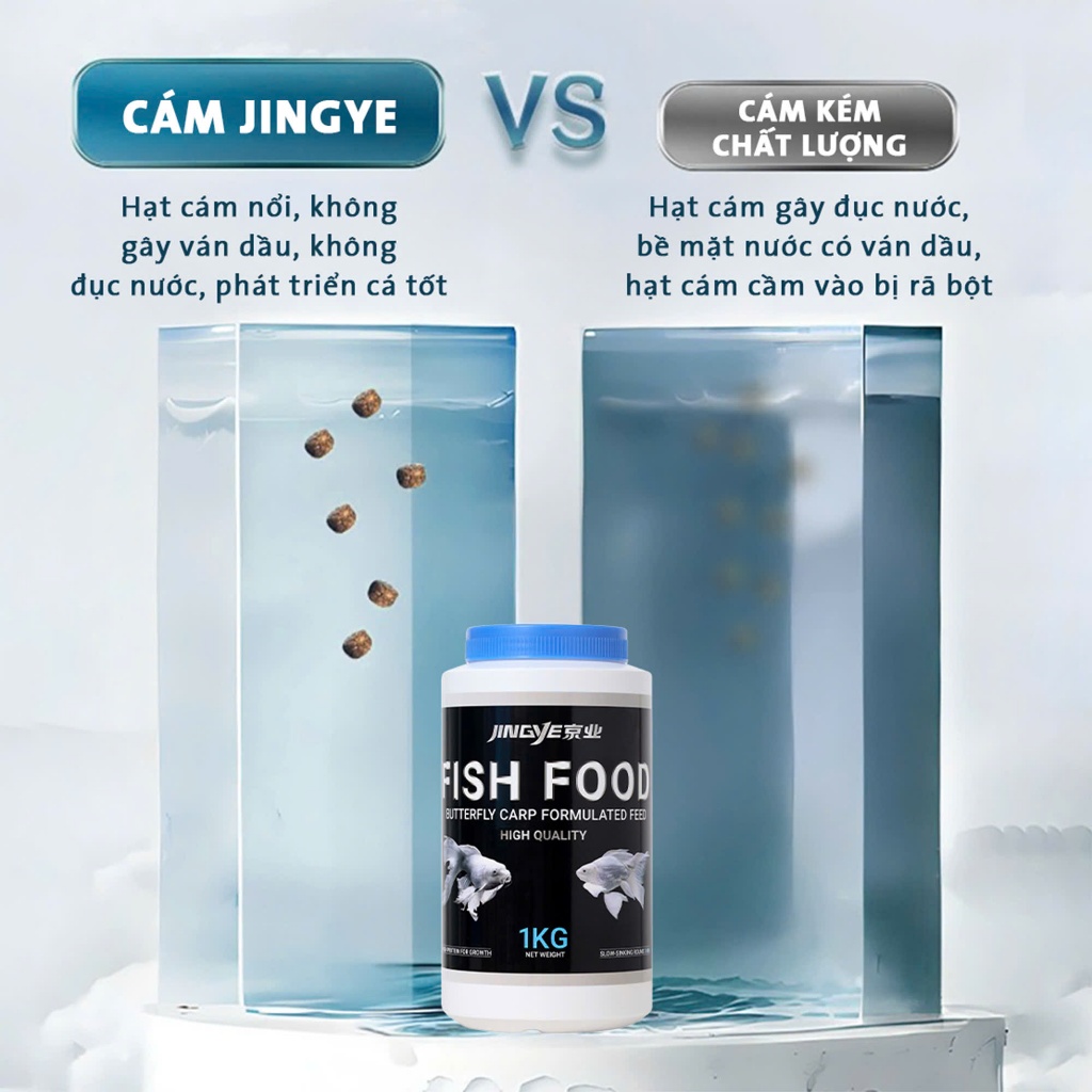 [Hạt Nổi] Cám JINGYE - Thức Ăn Cao Cấp Cho Cá Chép Sư Tử , Phi Tần - Đạm Cao Cá Lên Màu Đẹp