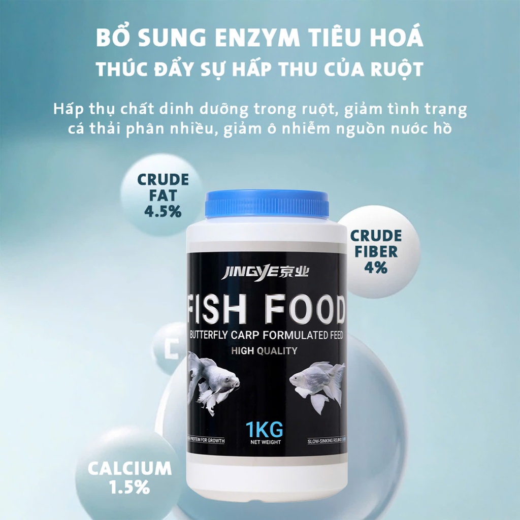 [Hạt Nổi] Cám JINGYE - Thức Ăn Cao Cấp Cho Cá Chép Sư Tử , Phi Tần - Đạm Cao Cá Lên Màu Đẹp