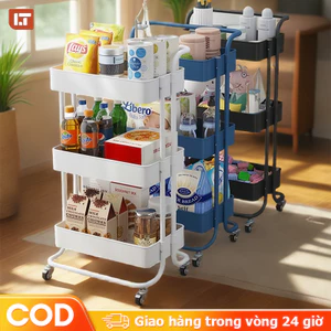 Xe Đẩy Spa 3/4/5 tầng Kệ để đồ bỉm sữa Đủ 3 Màu Thiết Kệ sách có bánh xe đẩy