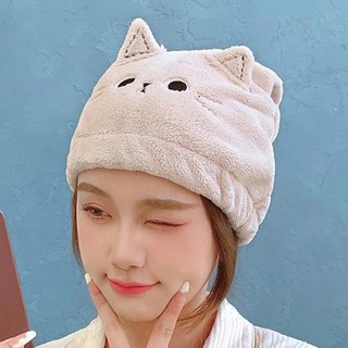 Khăn Gội Đầu Tai Mèo | Microfiber Siêu Thấm | Nhanh Khô | Mũ Trùm Tóc Cute | Spa Skincare Du Lịch