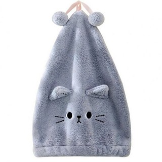 Khăn Gội Đầu Tai Mèo | Microfiber Siêu Thấm | Nhanh Khô | Mũ Trùm Tóc Cute | Spa Skincare Du Lịch