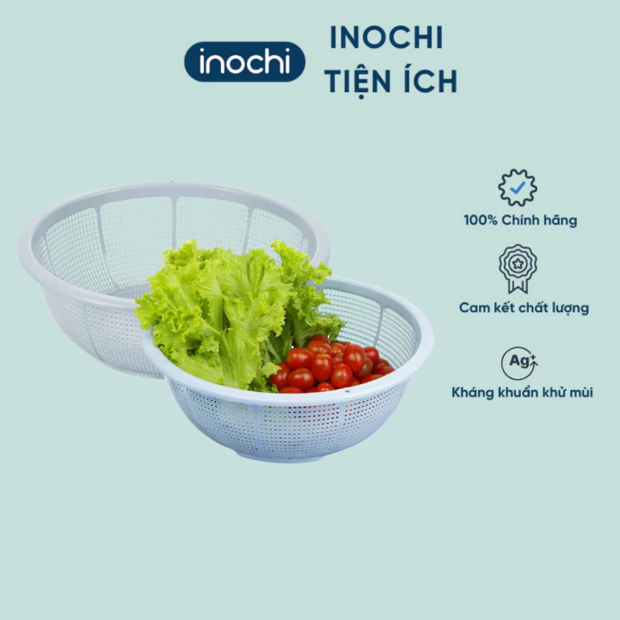 Rổ nhựa tròn Inochi size 30cm chất lượng Nhật Bản, đa năng cao cấp