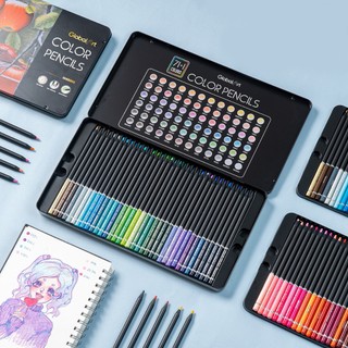 Bút Chì Màu GLOBAL ART Gốc Dầu 72 Màu Cao Cấp Hộp Thiếc Vẽ Thiết Kế Phác Họa Tô Màu Truyện Tranh