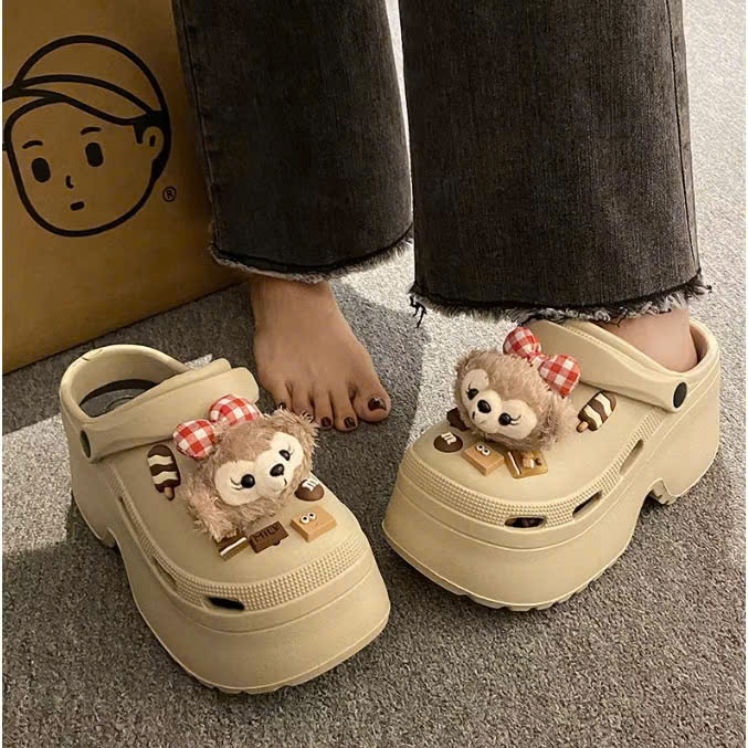 Dép Sandal nữ đế cao, Cross nữ đế cao 7cm tôn dáng hack chiều cao Tặng kèm sticker siêu xinh