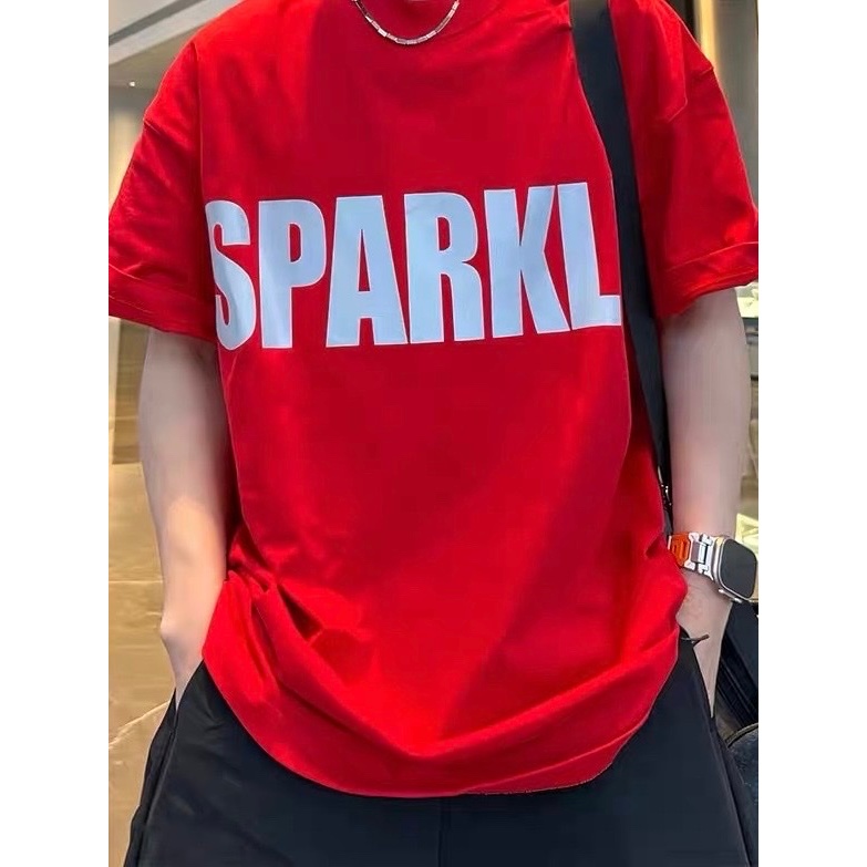 Áo thun Stee Cổ tròn chữ Phản quang SPARKLE Localbrand ICVCVNI Unisex