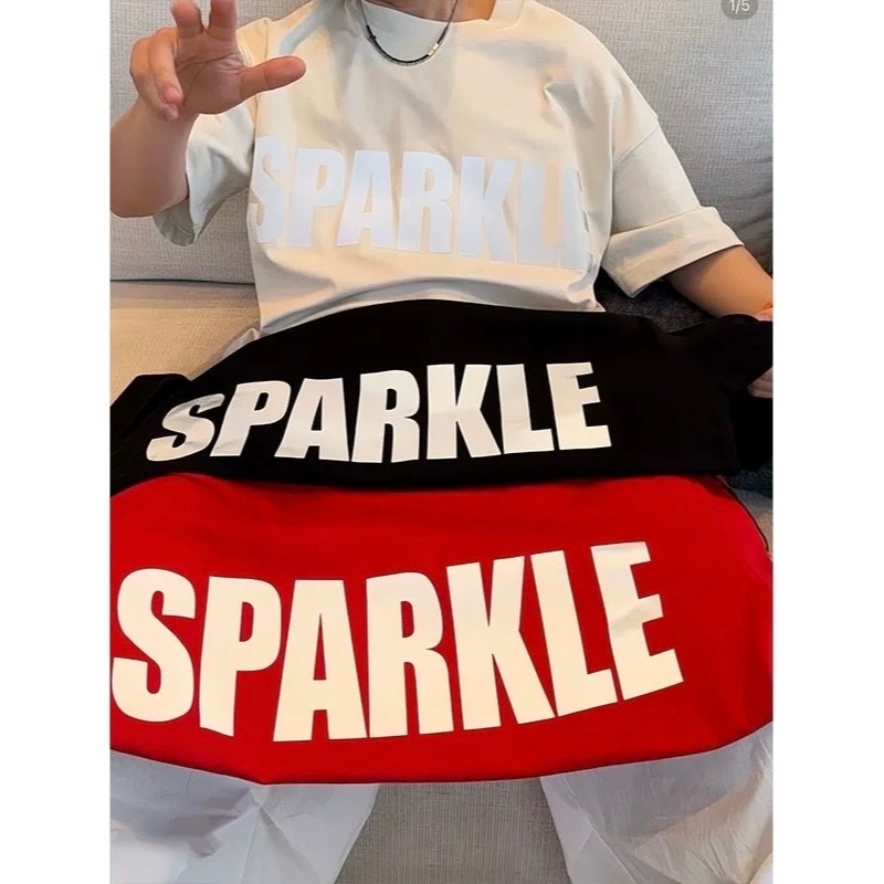 Áo thun Stee Cổ tròn chữ Phản quang SPARKLE Localbrand ICVCVNI Unisex