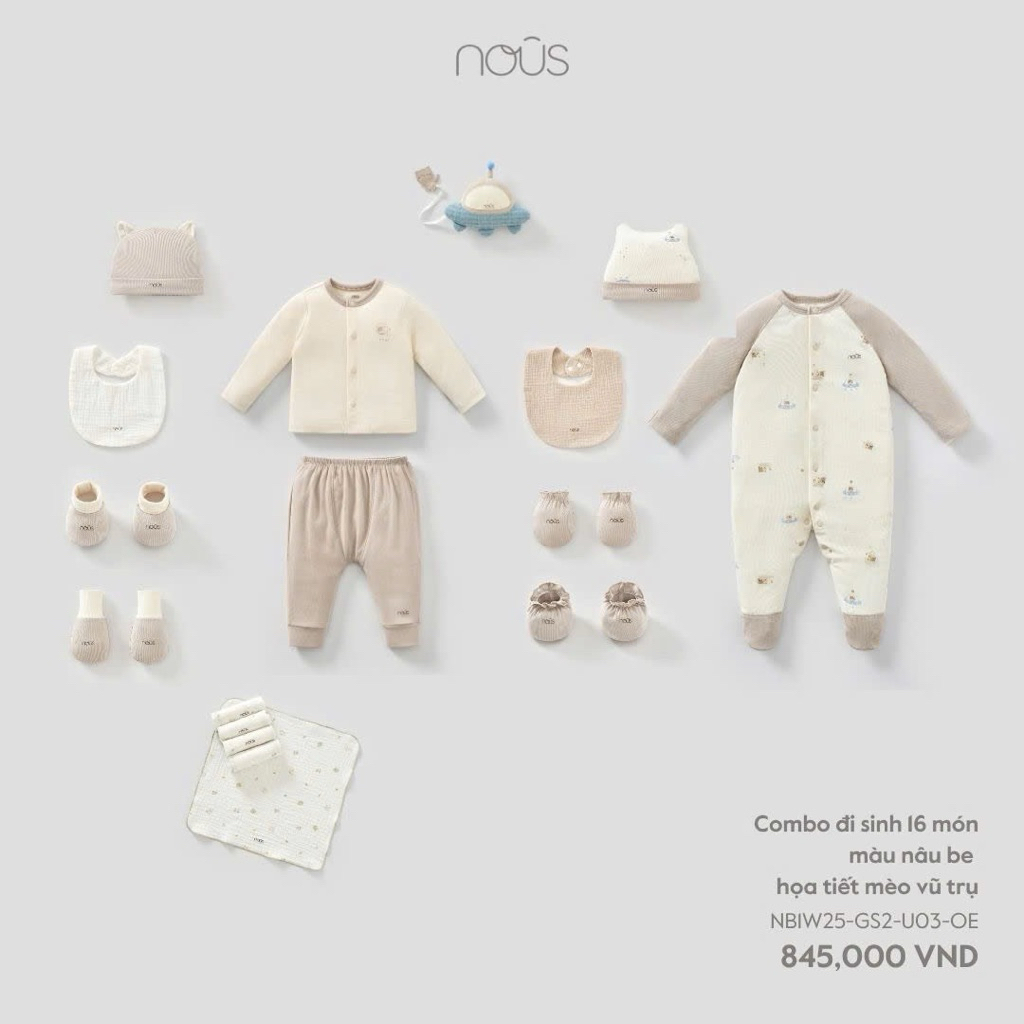 [ Nous ] Set quà sơ sinh cho bé đóng hộp nhiều màu sắc đáng yêu