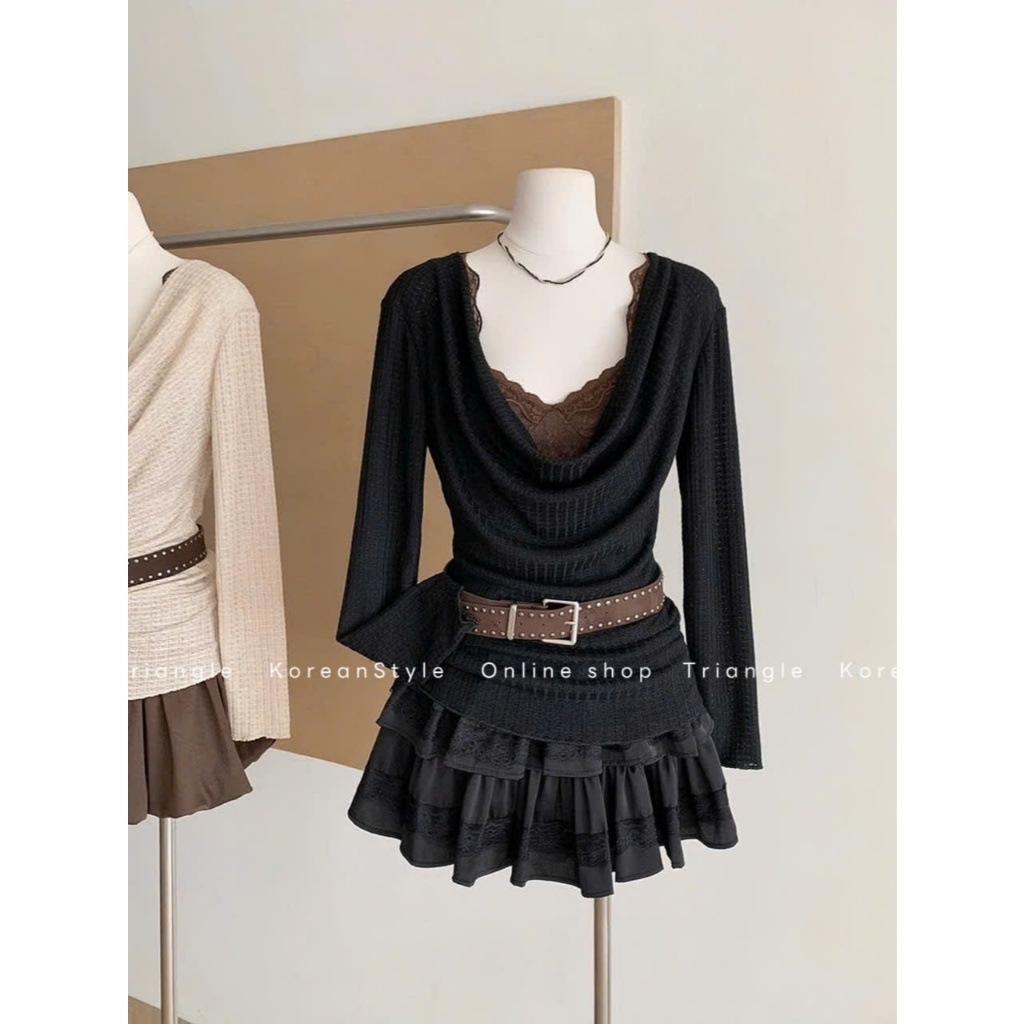 TRIANGLE - Juicy blouse (Cân nhắc kỹ, return is not welcomed) - Áo kiểu 2 mảnh dài tay chất vải đẹp, thanh lịch