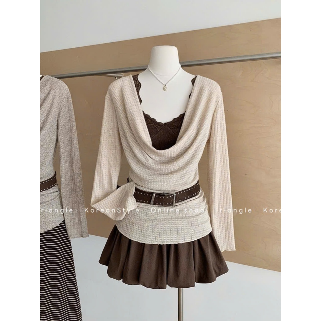 TRIANGLE - Juicy blouse (Cân nhắc kỹ, return is not welcomed) - Áo kiểu 2 mảnh dài tay chất vải đẹp, thanh lịch