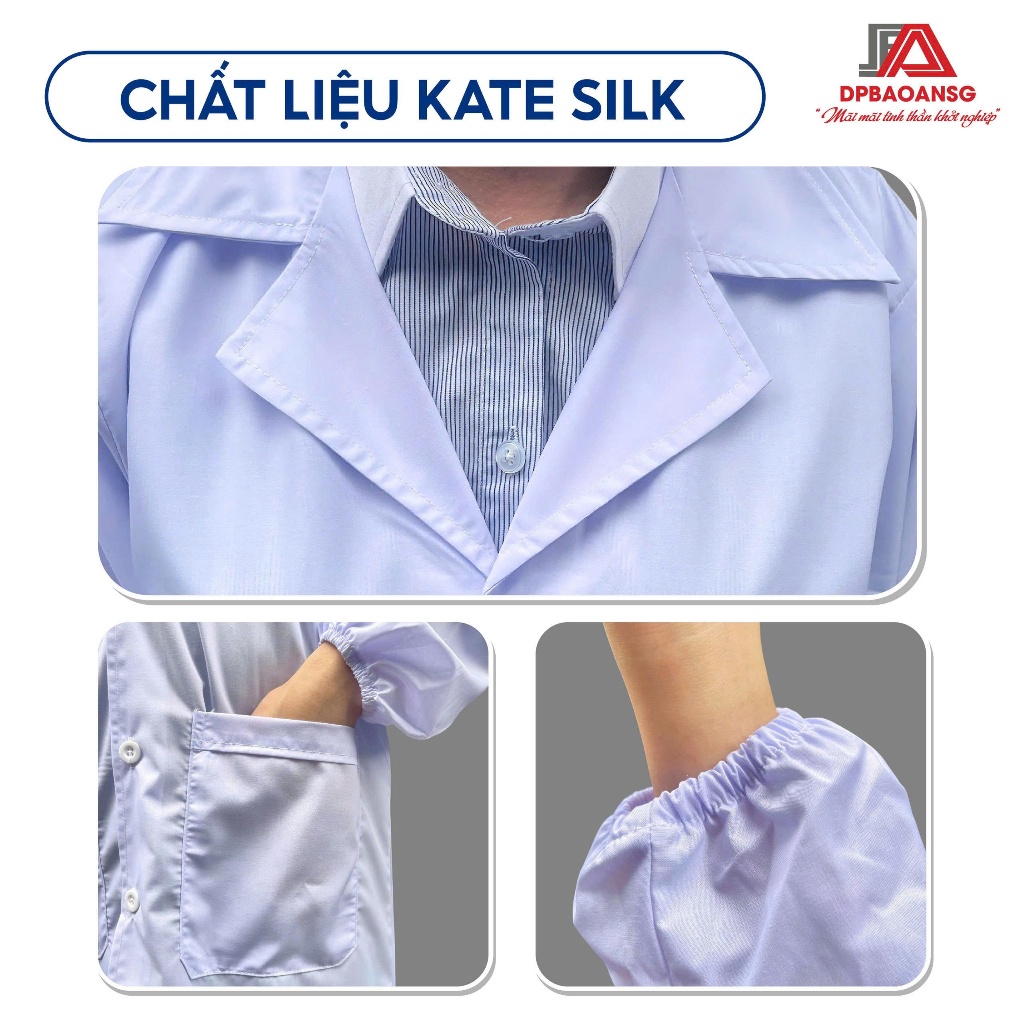Áo Blouse Tay Dài Nam Nữ Chuyên Nghiệp Cho Phòng Khám, Phòng Thí Nghiệm