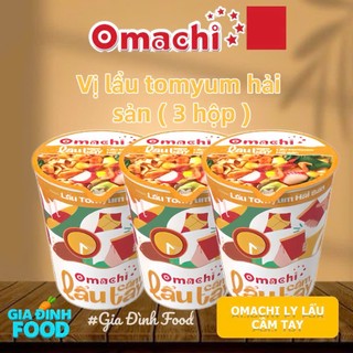 (Chọn loại) Combo 3 vị l Mì Omachi trộn lẩu cầm tay hương vị lẩu tôm hùm phô mai ly x 81gr