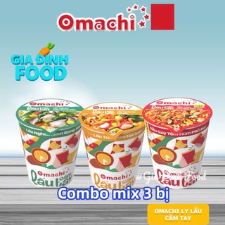 (Chọn loại) Combo 3 vị l Mì Omachi trộn lẩu cầm tay hương vị lẩu tôm hùm phô mai ly x 81gr