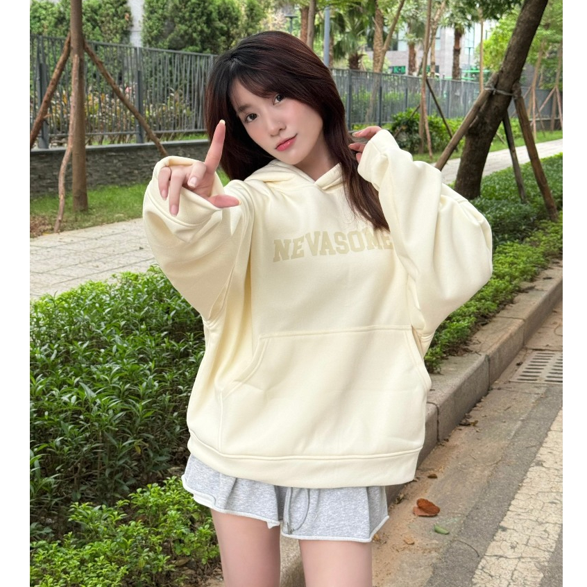 [KHÔNG XÙ] Áo Hoodie Origin Nevasome - Nỉ Lót Lông Cừu Cotton 360 gsm Form Boxy Dài Tay Nam Nữ