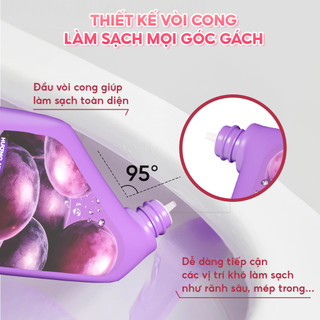 [COMBO 4 CHAI TẶNG GIẤY VỆ SINH] Nước Tẩy Bồn Cầu TOPGIA Hương Nho Đào, Sạch Bẩn, Một Lần Tẩy Cả Ngày Thơm, Chai 500ml