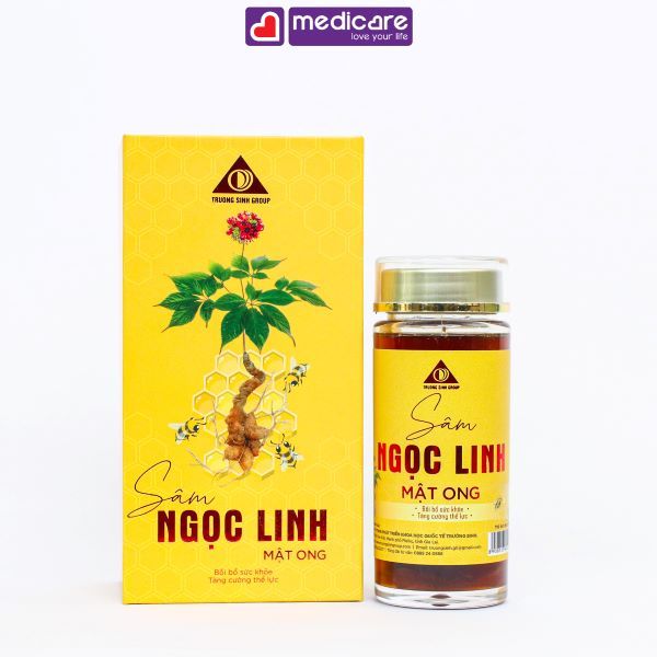 Sâm Ngọc Linh Mật Ong TRUONG SINH GROUP tăng cường sức đề kháng hộp 70ml và 380ml