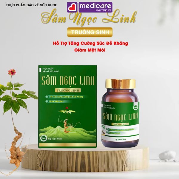Viên uống Sâm Ngọc Linh TRUONG SINH GROUP hỗ trợ tăng  đề kháng hộp 30 viên