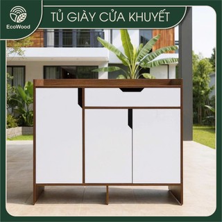 Tủ Giày Cửa Khuyết Nhiều Ngăn EcoWood Tủ Đựng Giày Dép Gỗ MDF cao cấp chống nước chống xước bền đẹp
