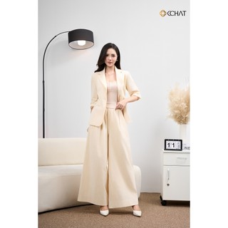 Quần Ống Rộng 𝐂𝐂𝐇𝐀𝐓 Dáng Suông Cạp Chun OR Chất Liệu Mềm Mịn Cao Cấp 15QDD2083ST