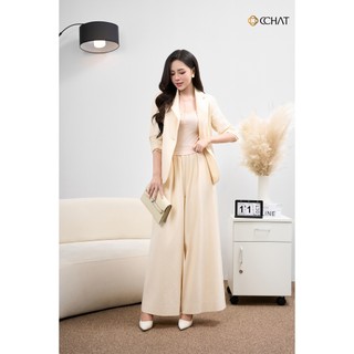 Quần Ống Rộng 𝐂𝐂𝐇𝐀𝐓 Dáng Suông Cạp Chun OR Chất Liệu Mềm Mịn Cao Cấp 15QDD2083ST