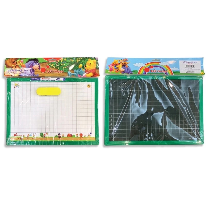 [Tặng Bút + Miếng Lau] Bảng Viết Học Sinh 2 Mặt Khổ A4 Đức Thanh - Viết Được Cả Bút Và Phấn.