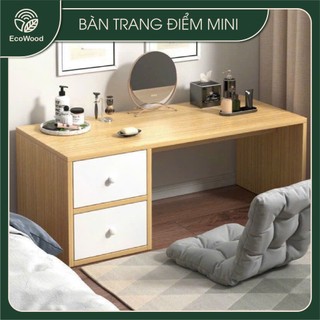 Bàn Trang Điểm Ngồi Bệt EcoWood, Bàn Làm Việc Ngồi Bệt 2 Ngăn Kéo, Chất Liệu Gỗ MDF Cao Cấp