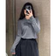 Áo len dài tay dệt kim 7 cúc cổ polo xám tro basic, chất len đanh mịn cao cấp hot hit