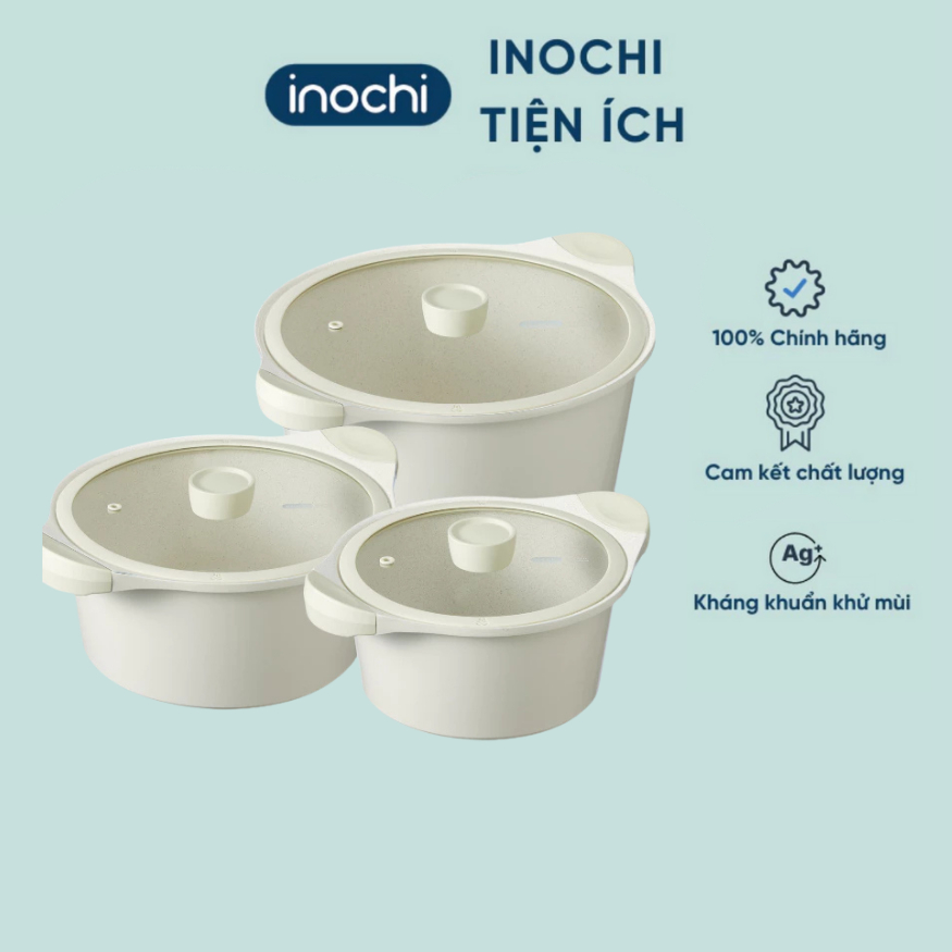 Nồi vân đá chống dính cao cấp, dùng được mọi loại bếp, nhiều size - CHÍNH HÃNG INOCHI