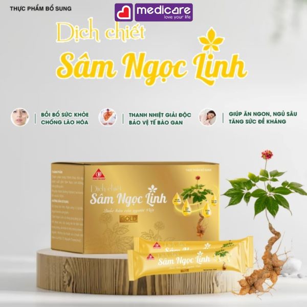 Dịch chiết TRUONG SINH GROUP Sâm Ngọc Linh gold hộp 15 gói