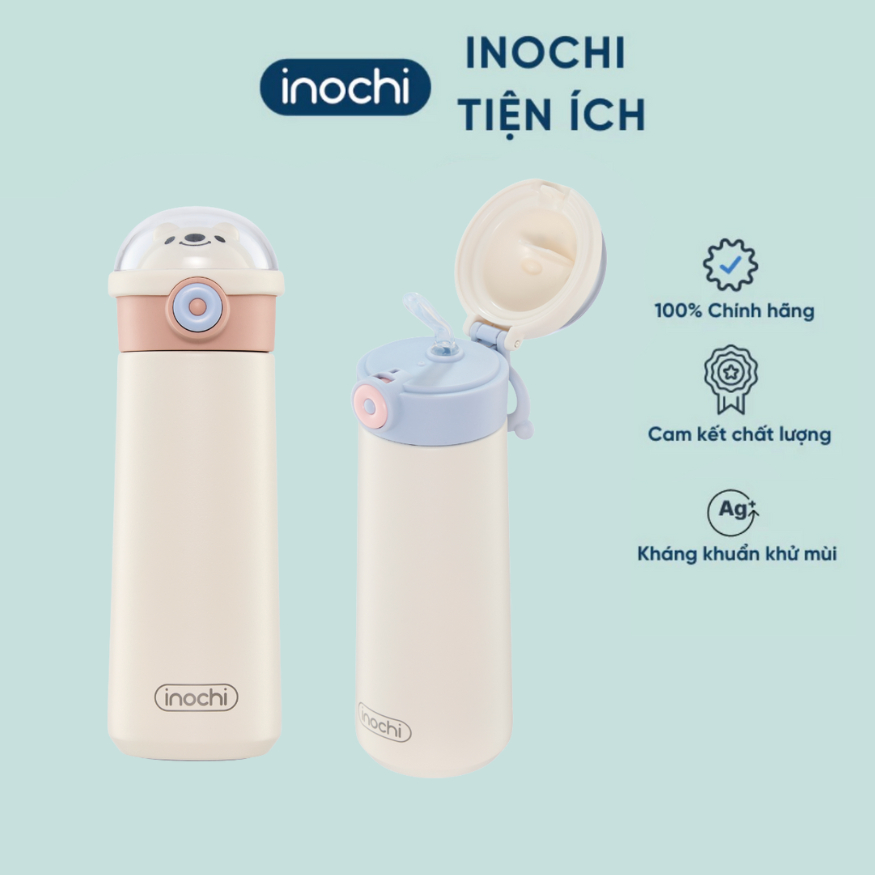 Bình giữ nhiệt Fuji Boo INOCHI 500ml, lõi inox 316 cao cấp, có ống hút và quai xách cho bé
