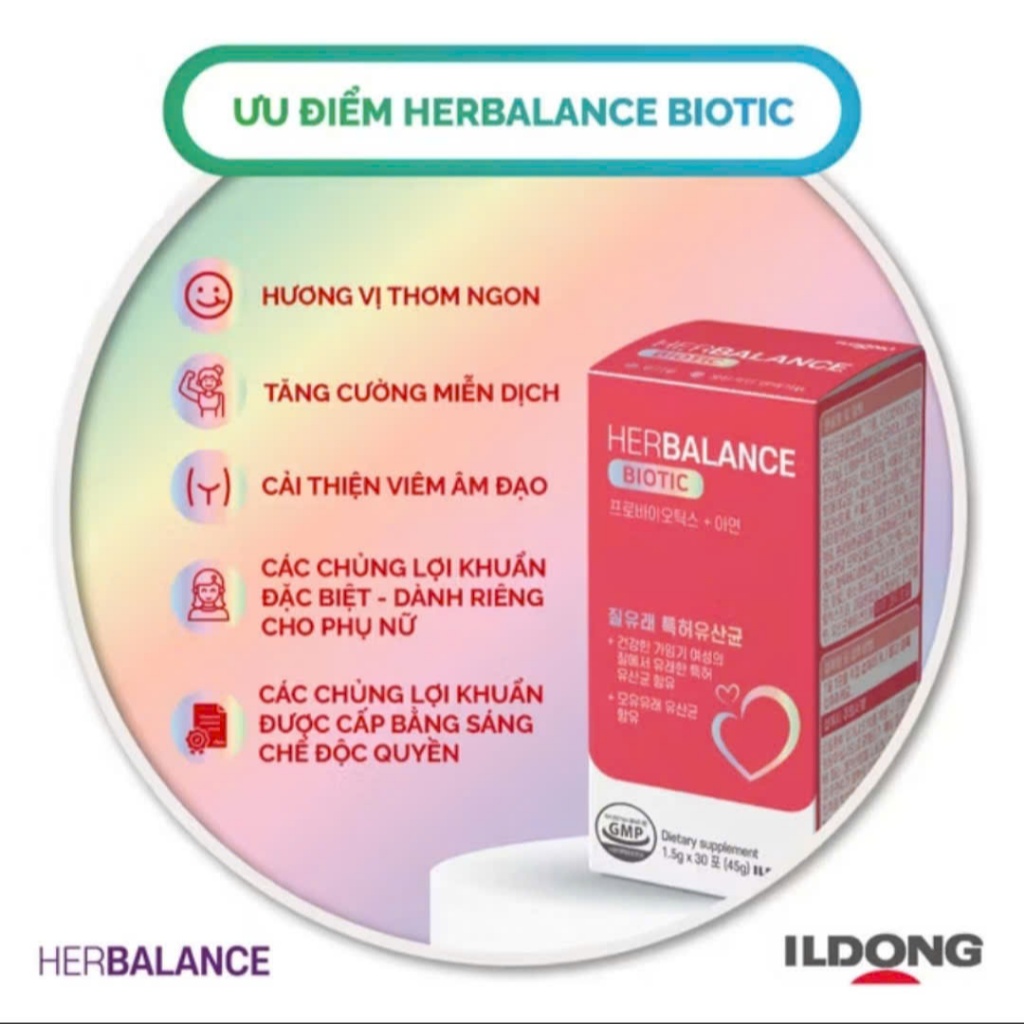 HerBalance Biotic - Lợi Khuẩn Đặc Biệt Cho Phụ Nữ hộp 30 gói + quà