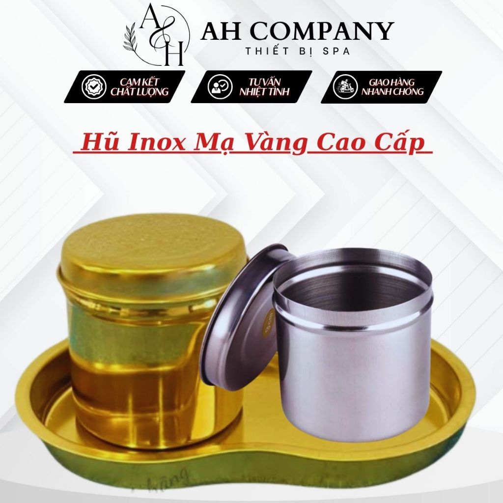 Hũ Đựng Bông Mạ Vàng, Inox Các loại Chén Mạ Vàng Mạ Bạc Chuyên Dùng Trong Spa Y Tế