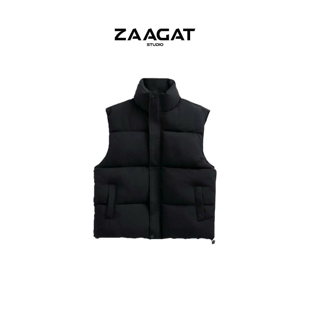 (Xả Kho) Áo Phao Gile Zaagat Studio Unisex - Áo Khoác Phao 2 Túi Sườn Chéo Nam Nữ Thu Đông Siêu Ấm