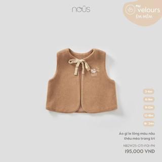 3-18m | Nous Áo gile lông thêu trang trí cao cấp cho bé trai và bé gái mặc mùa thu đông