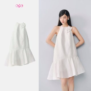 Đầm suông OLV cổ yếm đính hoa nữ tính Gretel phù hợp đi chơi đi tiệc