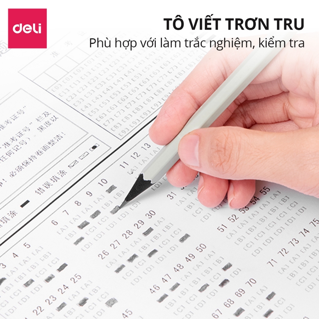 Bút Chì Gỗ 2B Pastel Deli Nusign – Lõi Đen Đậm, Tô Trắc Nghiệm, Vẽ Tranh, Làm Bài Thi