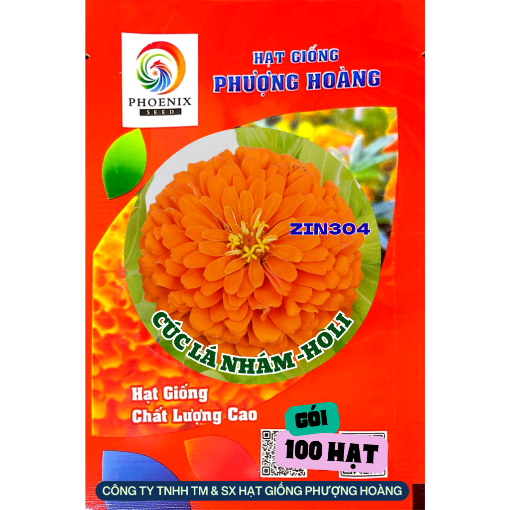 Hạt Giống Hoa Cúc Lá Nhám Kép ZIN304 Cam Hạt Giống Phượng Hoàng
