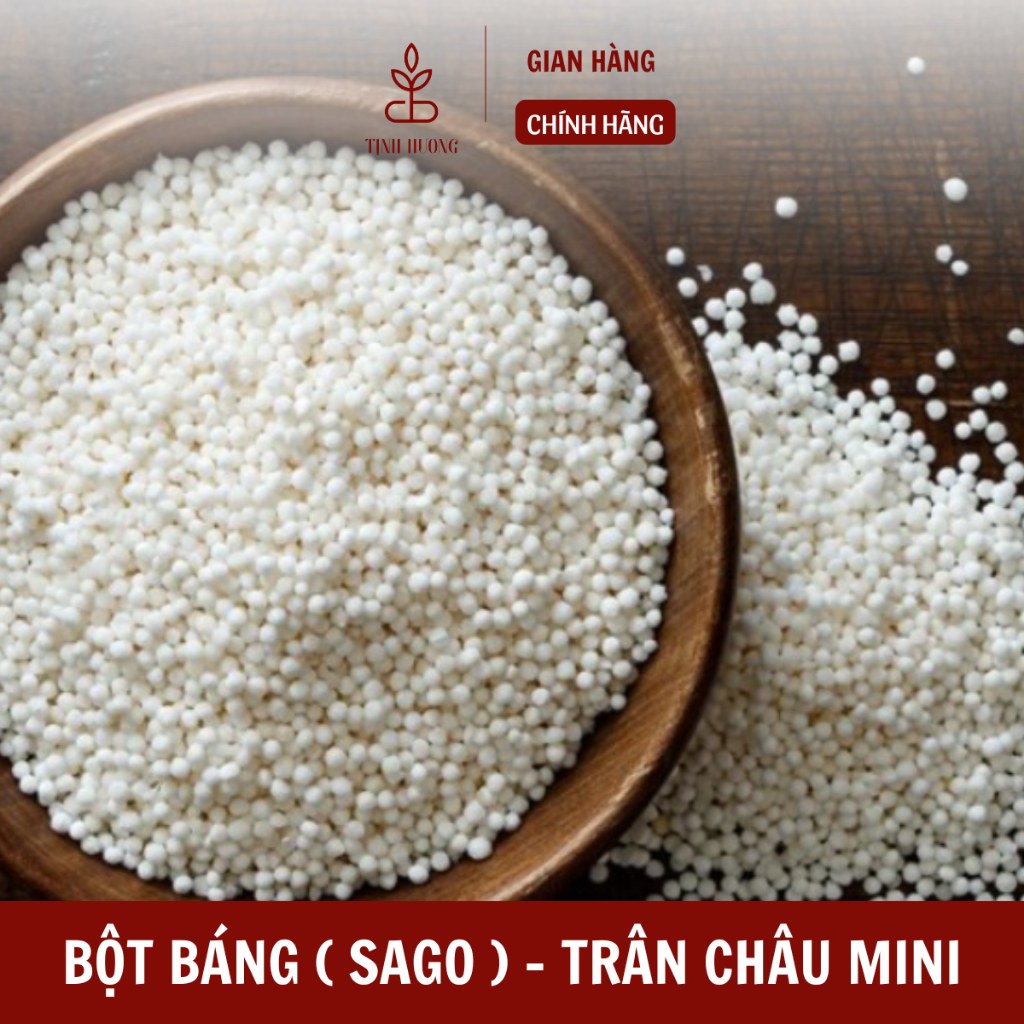 Bột báng nấu chè 100g, trân châu mini, nguyên liệu trà sữa dưỡng nhan