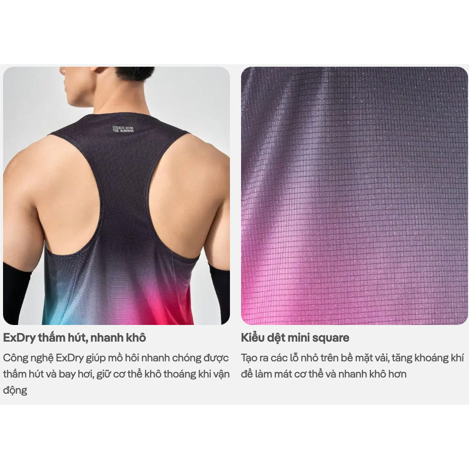[MUA 2 GIẢM 5%]Áo Singlet chạy bộ áo thể thao running thoáng khí thấm hút Coolmate[OUTLET - không đổi trả]