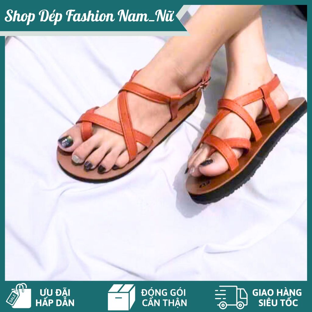 Sandal Nữ Quai Mảnh Đan Chéo Da Mềm – Đế Bằng Êm Chân, Phong Cách Hàn Quốc Đi Chơi Đi Biển