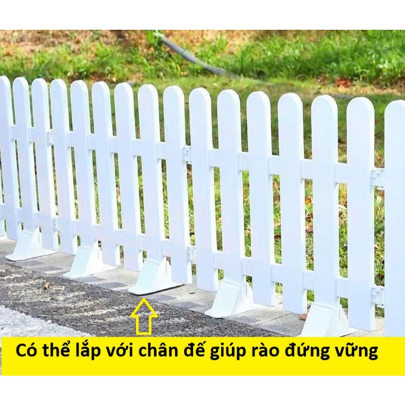 Hàng rào nhựa trắng trang trí sân vườn cao 30cm, tấm dài 50cm