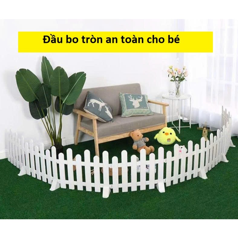 Hàng rào nhựa trắng trang trí sân vườn cao 30cm, tấm dài 50cm