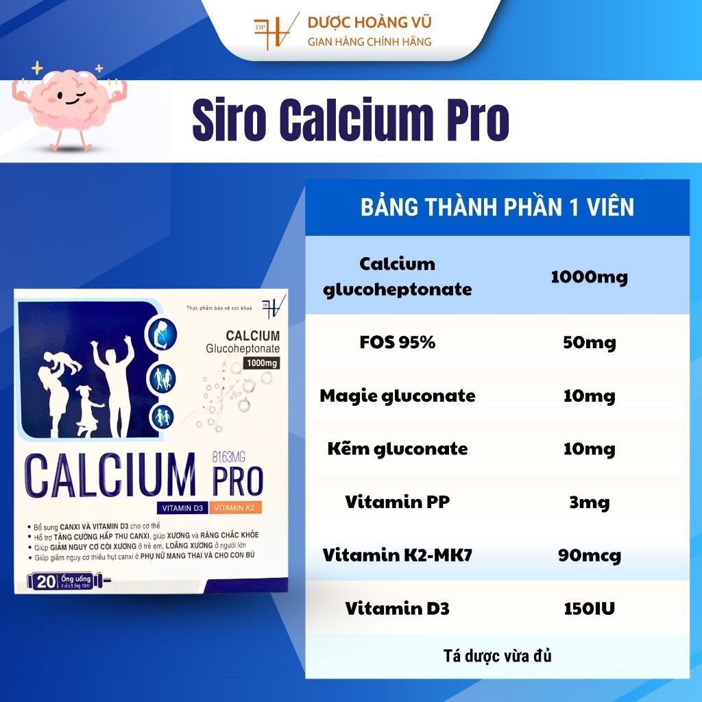 [HÀNG CTY + QUÀ] Calcium Pro Bổ Sung Canxi Cho Phụ Nữ Có Thai Đang Cho Con Bú Trẻ Còi Xương Đang Phát Triển
