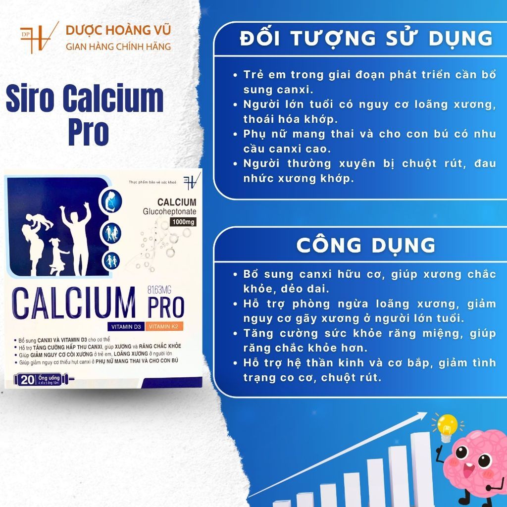 [HÀNG CTY + QUÀ] Calcium Pro Bổ Sung Canxi Cho Phụ Nữ Có Thai Đang Cho Con Bú Trẻ Còi Xương Đang Phát Triển